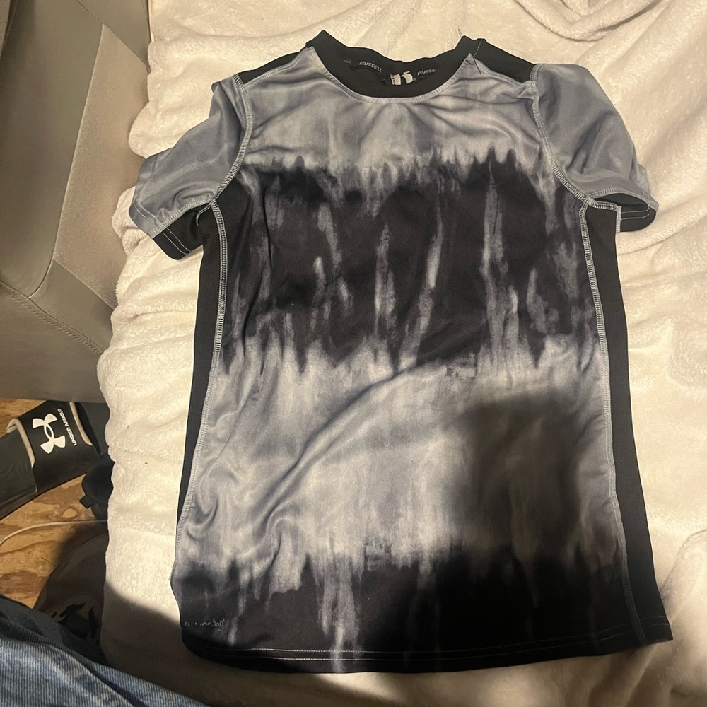 Russell Athletic Kids Tee - Black and Gray Tie-Dye